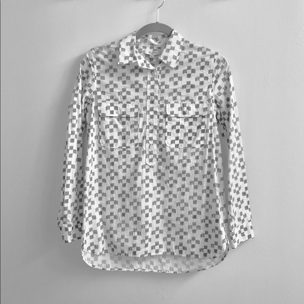 NWT Madewell Market Popover in Crosshatch Ikat